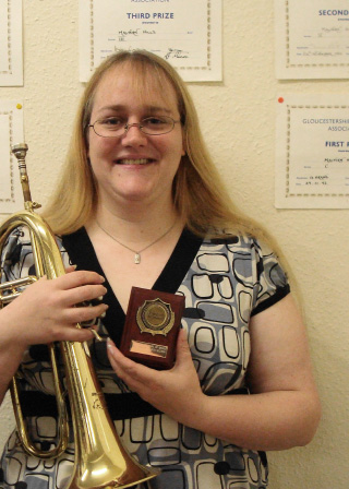 Hazel Duncan, Flugelhorn player with Best Soloist award from Wychhavon 2008 (Photo by Kate Arnett)