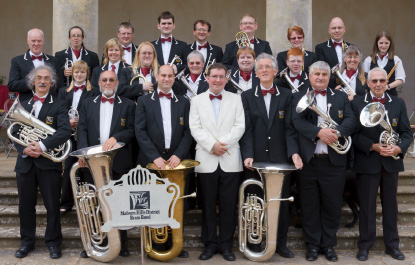 Malvern Brass Band outside Capability Brown's Summer House at Croome Court